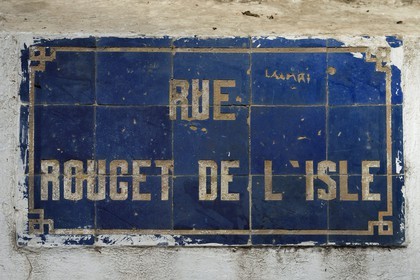 Maroc, Casablanca, plaque de rue datant de l'époque française