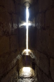 France, Dordogne (24), Périgord Blanc, Périgueux, la tour Mataguerre sur la place Francheville, meurtrière