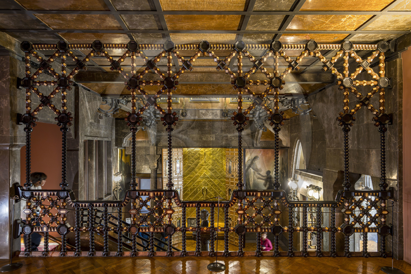 Spain, Catalonia, Barcelona, the Güell Palace (Palau Güell) built between 1886 and 1891 by the Catalan modernist architect Antoni Gaudi, a UNESCO World Heritage site