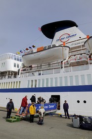 Iceland, Reykjavik, boarding the cruise ship Princess Danae