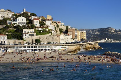 France, Bouches du Rhone, Marseille, the Roucas Blanc, Corniche JF Kennedy, Prophet beach