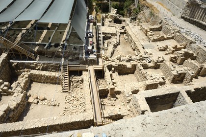 Israel, Jérusalem, ville sainte, la Cité de David au sud de la vieille ville, les fouilles