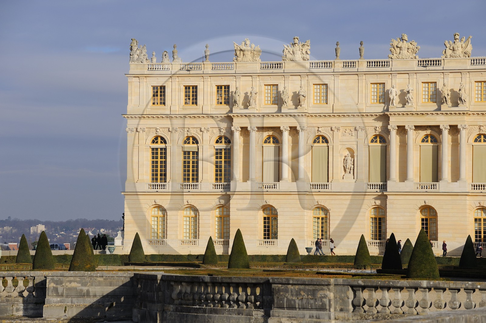 France, Yvelines, Chateau de Versailles, listed as World Heritage by UNESCO, facade of the Queen's apartments