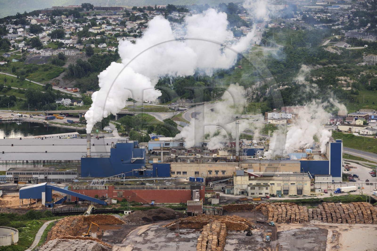 Canada, Newfoundland and Labrador Province, Newfoundland Island, city of Corner Brook, the Factory of Corner Brook Pulp and Paper