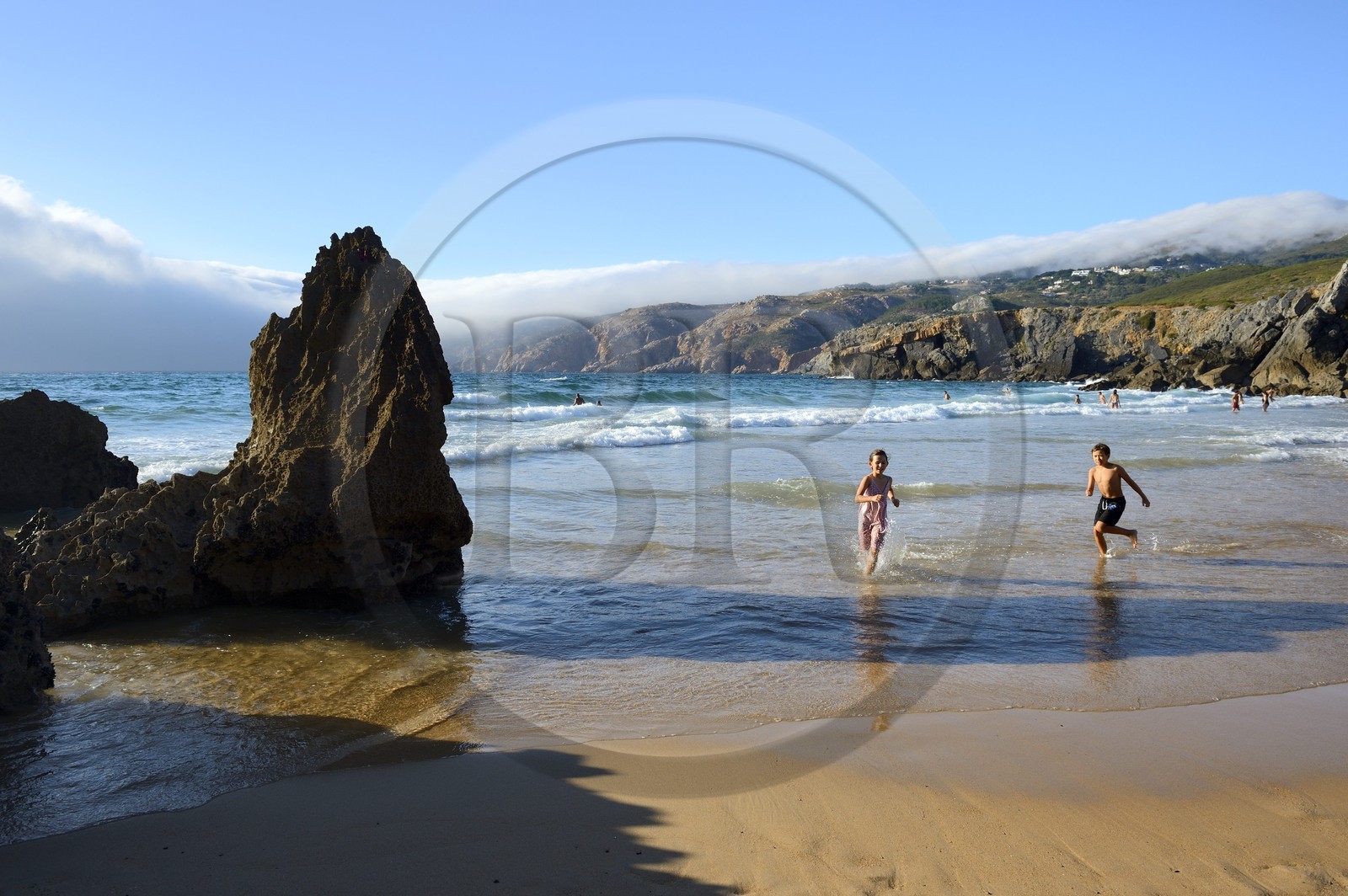 Portugal, Lisbon Region, Cascais, small wild beach of Abano north of Guincho beach on the Estoril Coast