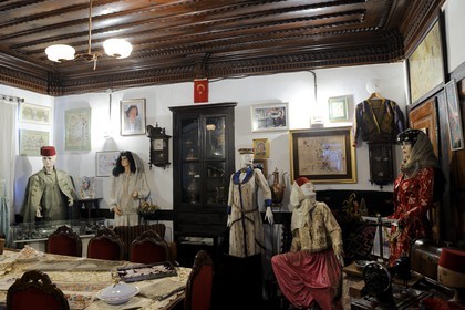 Turquie, Anatolie centrale, Ankara, la citadelle dans la vieille ville, petit musée de l'habitat turk traditionel aménagé dans Kinacizade konagi une maison ottomane