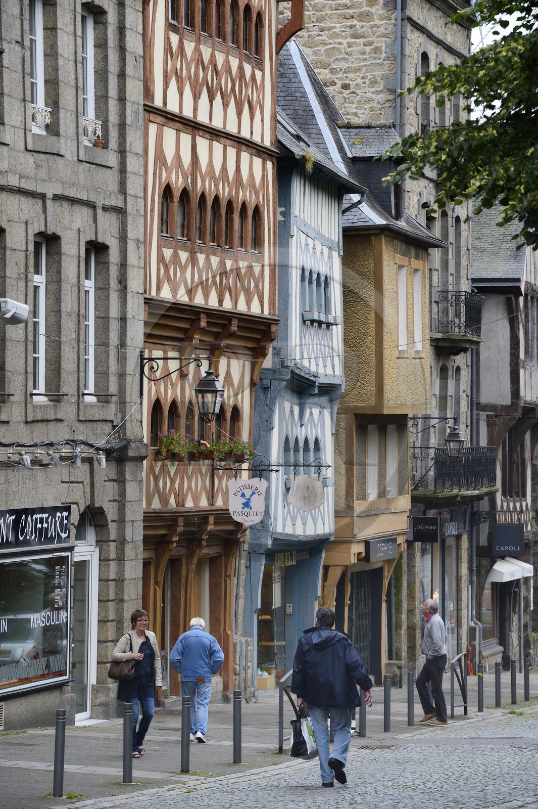 France, Cotes-d'Armor, Guingamp, Pasquiet pastry, half timbered house of the Place du Centre