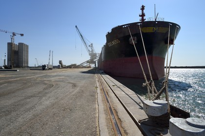 France, Charente-Maritime (17), La Rochelle, le Port Atlantique La Rochelle, chargement de céréales au port de commerce