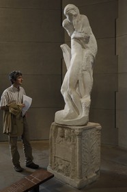 Italie, Lombardie, Milan, le Castello Sforzesco (château des Sforza), musée d'Art Ancien, la Pieta Rondanini de Michel-Ange, sa dernière œuvre restée inachevée