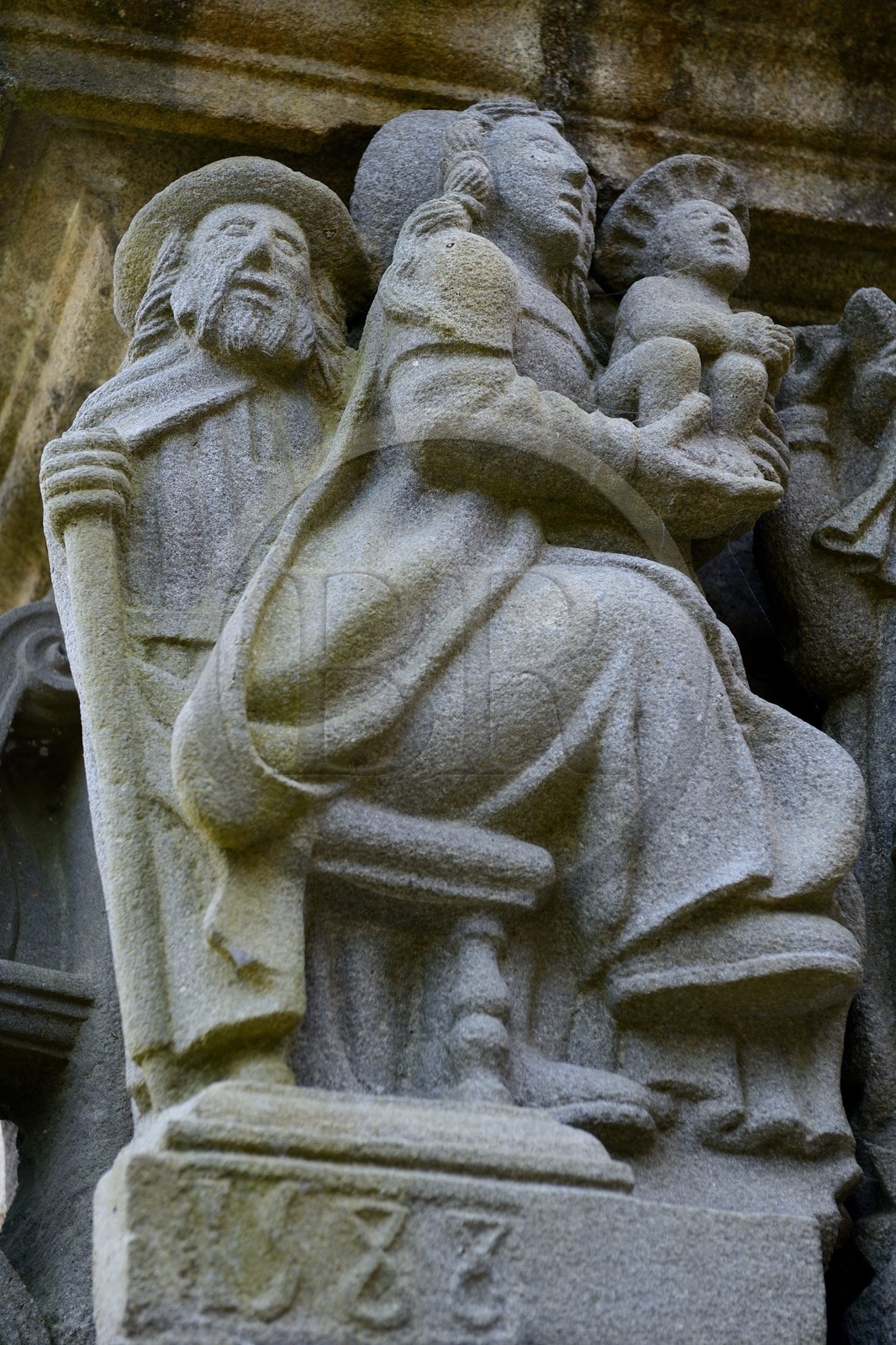France, Finistère (29), Guimiliau, le calvaire dans l'enclos paroissial