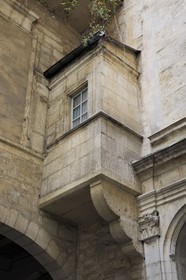 France, Hérault (34), Montpellier, centre historique, l'Ecusson, hôtel particulier Montcalm, échaugette donnant sur une des cours
