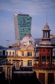 France, Nord, Lille, lille europe TGV train station overlooking the city