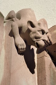 France, Bas Rhin, Strasbourg, old town listed as World Heritage by UNESCO, workshops of the Oeuvre Notre-Dame Foundation, modern chimera