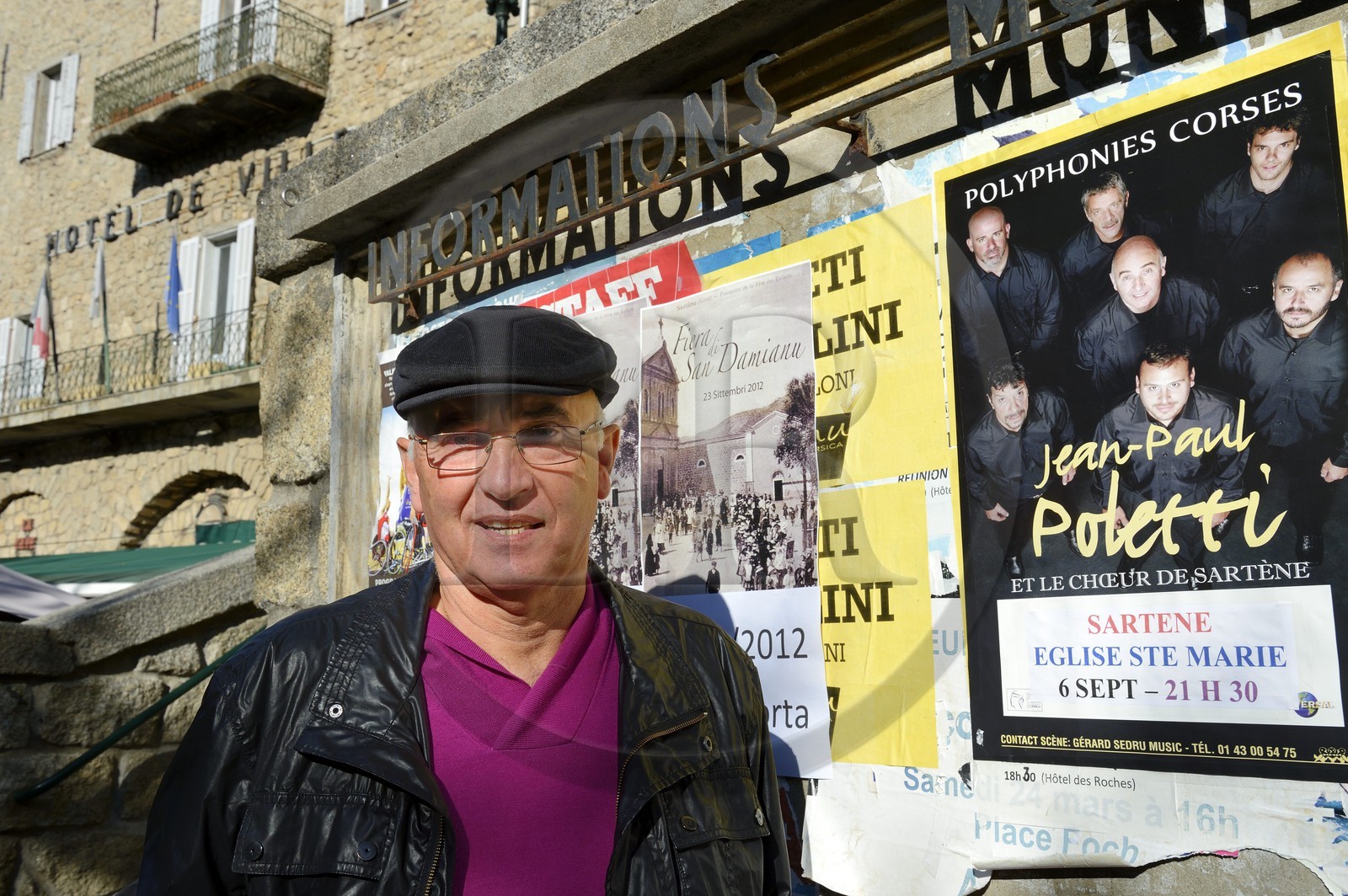 France, Corse-du-Sud (2A), Sartène, Jean-Paul Poletti, chanteur de polyphonies, chef de file du Chœur d’hommes de Sartène et directeur du Centre d'Art Polyphonique de Corse