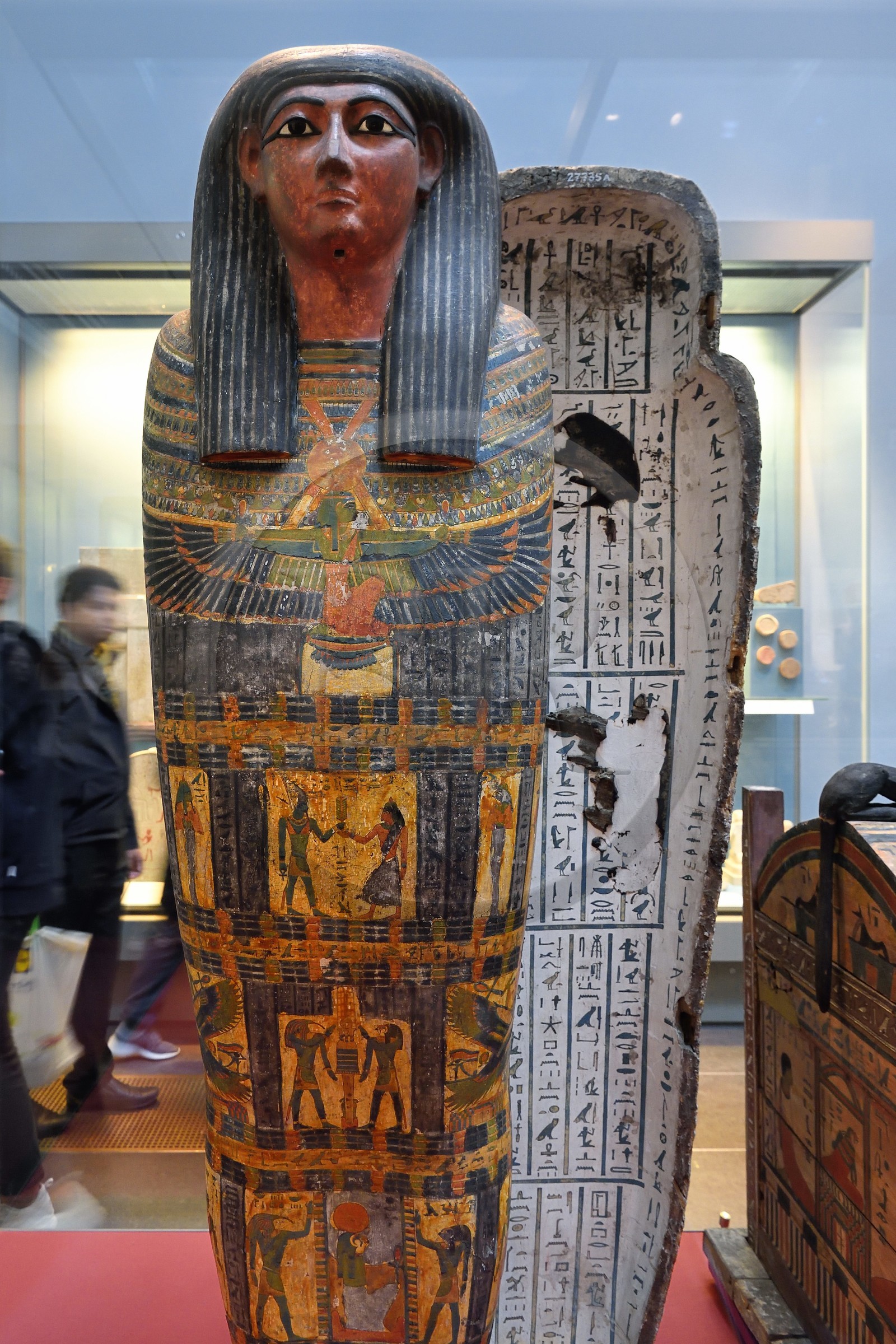 Royaume-Uni, Londres, quartier de Bloomsbury, le British Museum, Egypte ancienne, cercueil en bois peint du prophète de Montou Hor, 25ème dynastie, environ 700 ans av. J.-C., de Thèbes