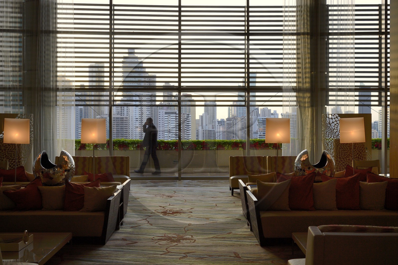 Panama, Panama City, Punta Colon, Hotel et tour Trump Ocean Club International, the lobby de l'hotel