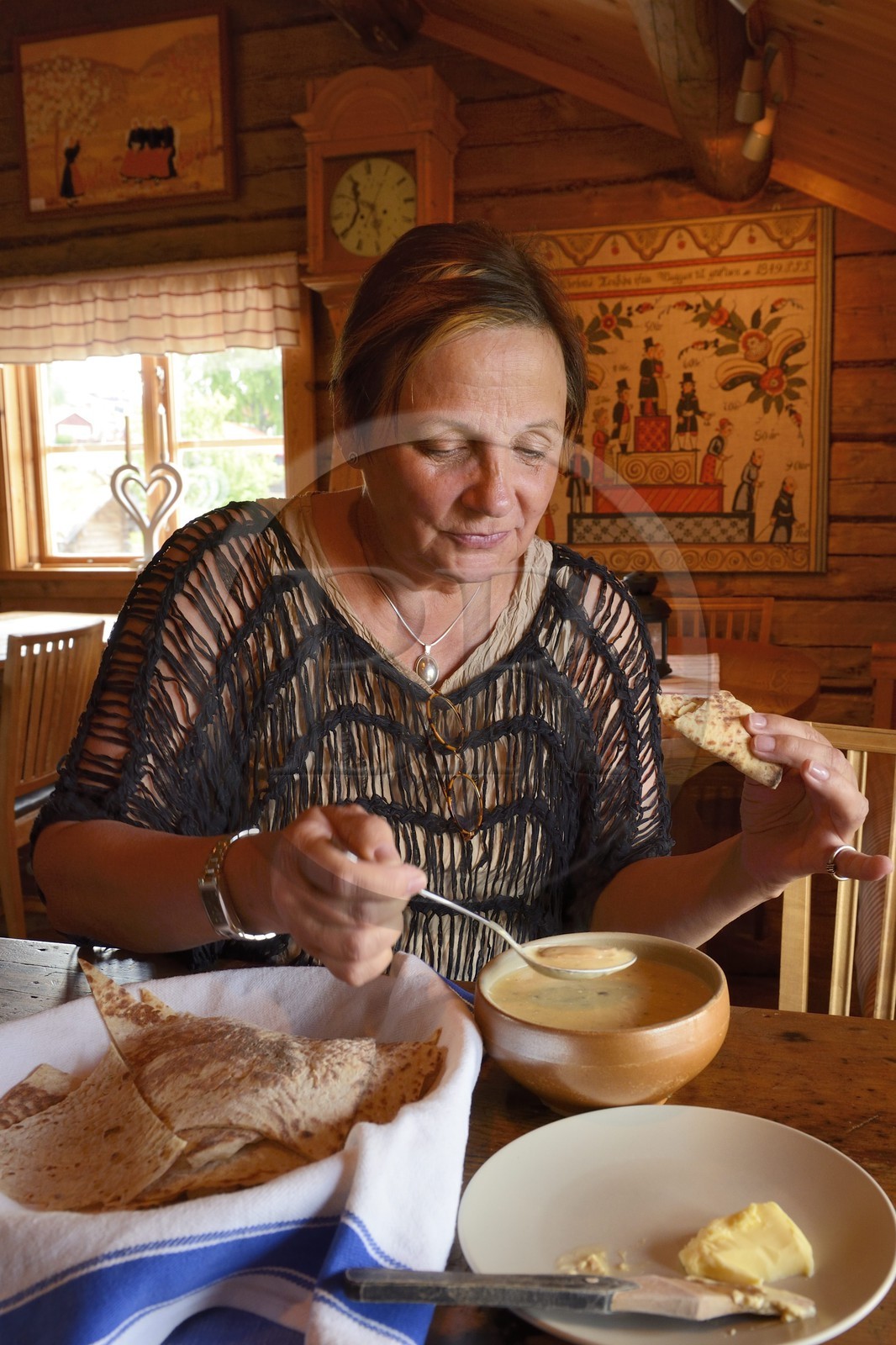 Suède, comté de Dalécarlie, région de Leksand, Tällberg, la chanteuse et actrice Birgit Carlstén