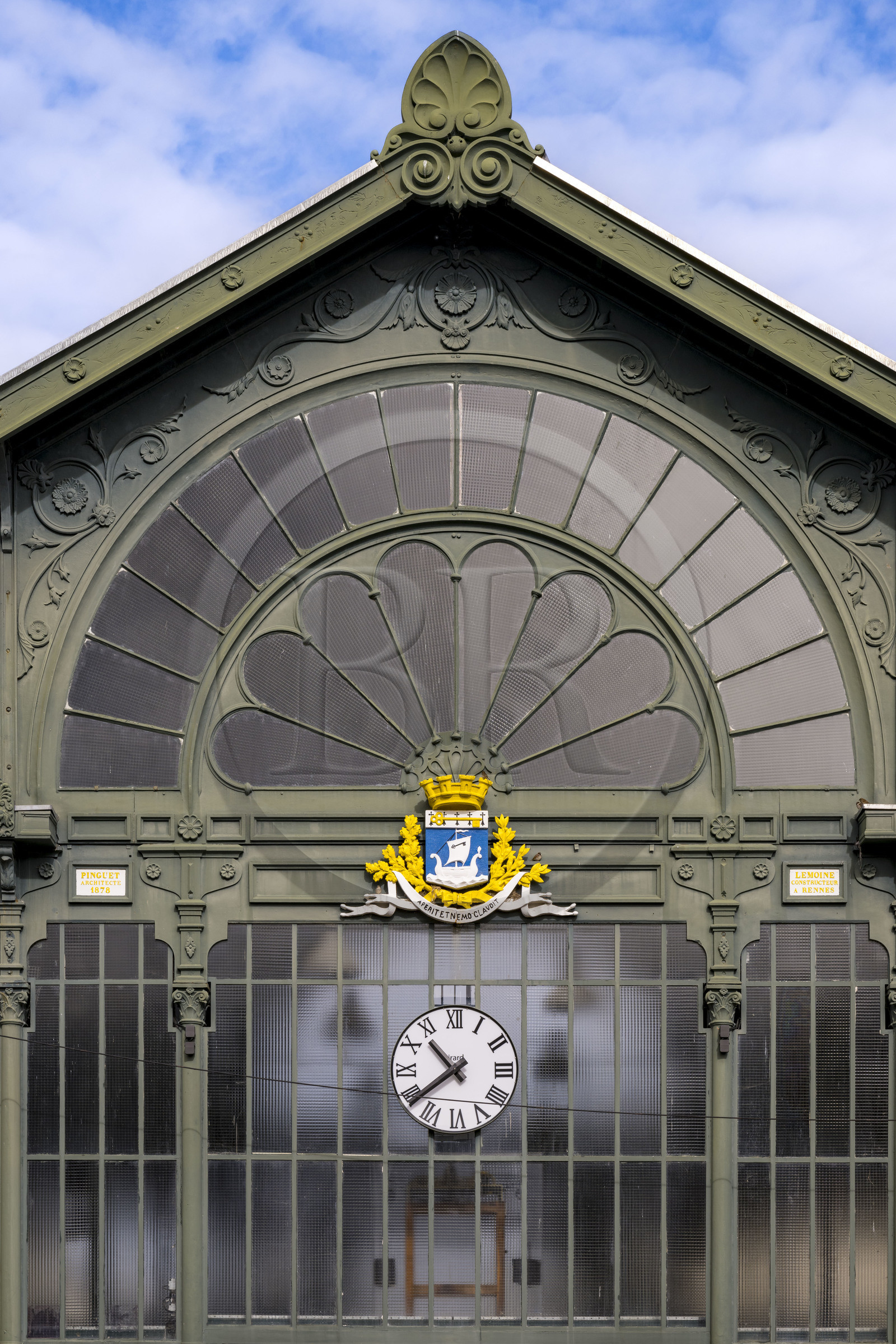 France, Loire-Atlantique (44), Saint-Nazaire, les halles du quartier de Méan-Penhoët sont les anciennes halles du centre-ville jusqu'aux années 1930, démontées et remotées ici