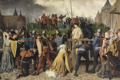 France, Seine Maritime, Rouen, Fine Arts museum,  Joan of Arc goes to the torture by Isidore Patrois, 1867 (detail)