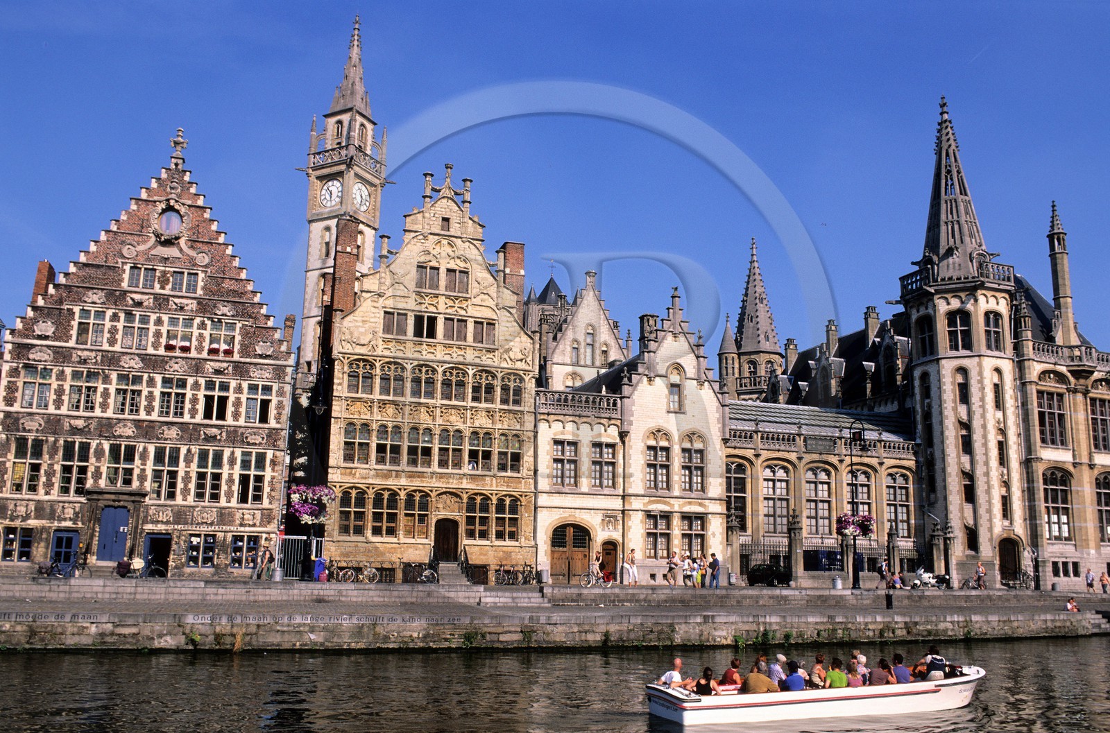 Belgium, Flanders, Gand (Gent), the herbs embankment (graslei)