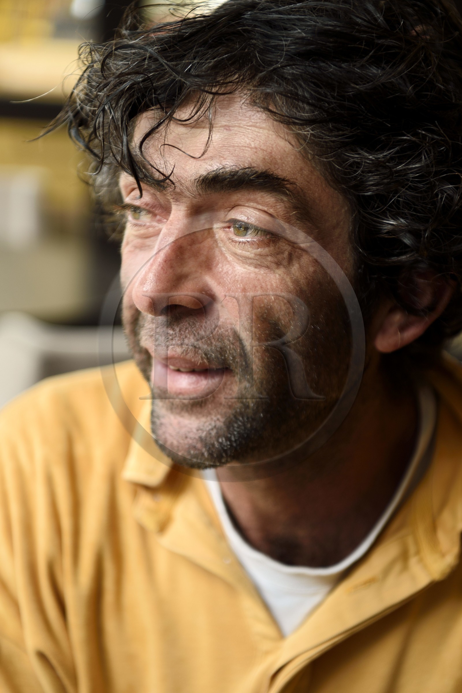 France, Var, Iles d'Hyeres, Parc National de Port Cros (National park of Port Cros), Porquerolles island, the village port, the fisherman Pierre Pironneau