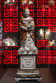 France, Morbihan, Port-Louis, Port Louis Citadel, museum of the Compagnie des Indes, statue of the Virgin and Child, China 1757 in the guise of Konuan Yin