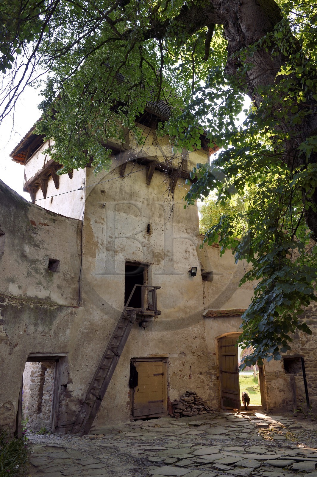Romania, Transylvania, Cincsor, the 13th century fortified church, one of the defense towers