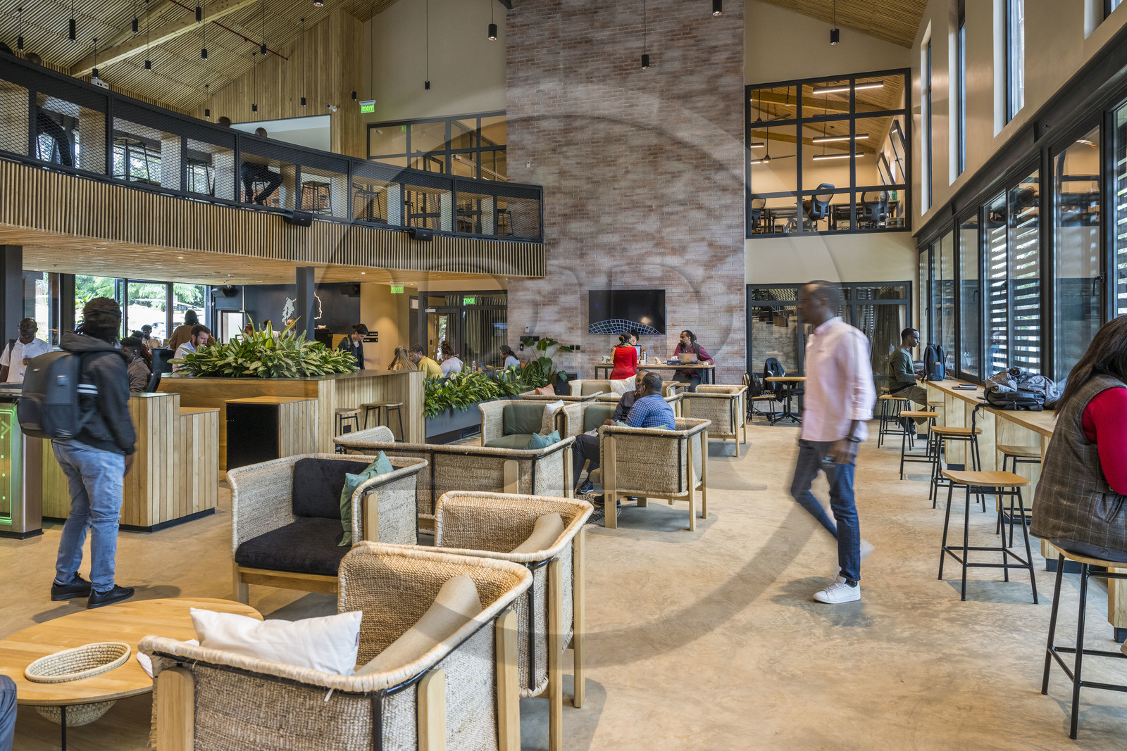 Rwanda, Kigali, centre ville, Norrsken House Kigali, Le plus grand hub d'Afrique pour l'entrepreneuriat, par l'agence d'architecture Mass Design Group