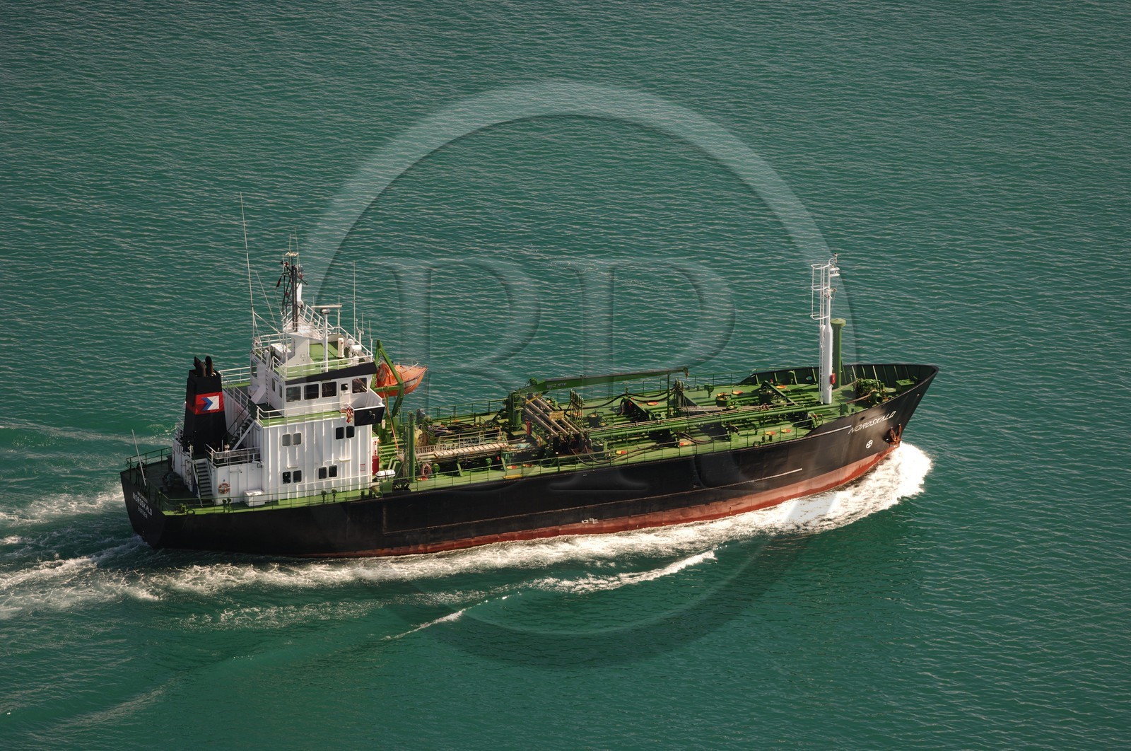 Norvège, Sor-Trondelag, cargo en Mer du Nord (vue aérienne)