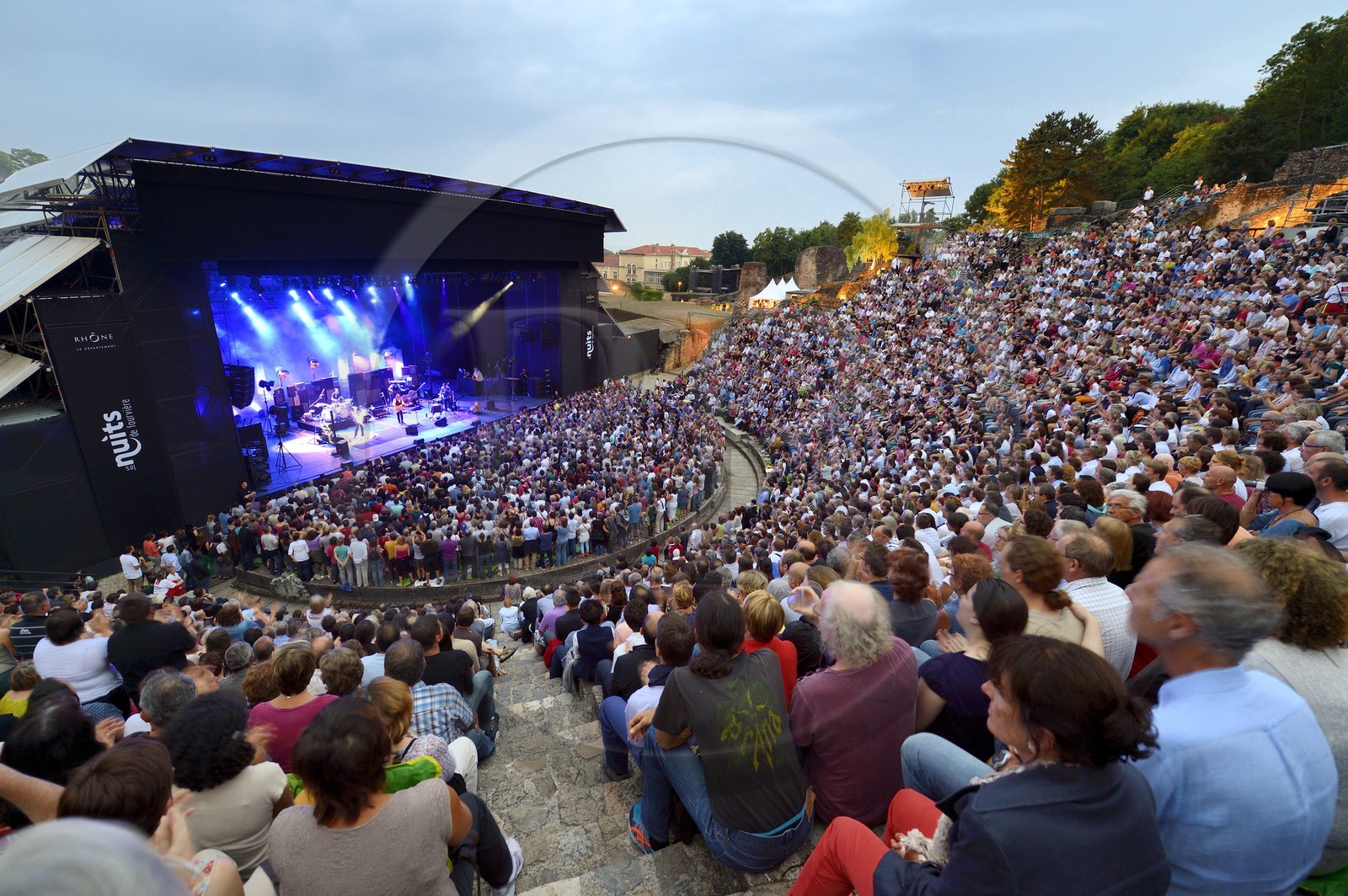 France, Rhône (69), Lyon, site historique classé Patrimoine Mondial de l'UNESCO, colline de Fourvière, théâtre romain, concert lors des Nuits de Fourvières