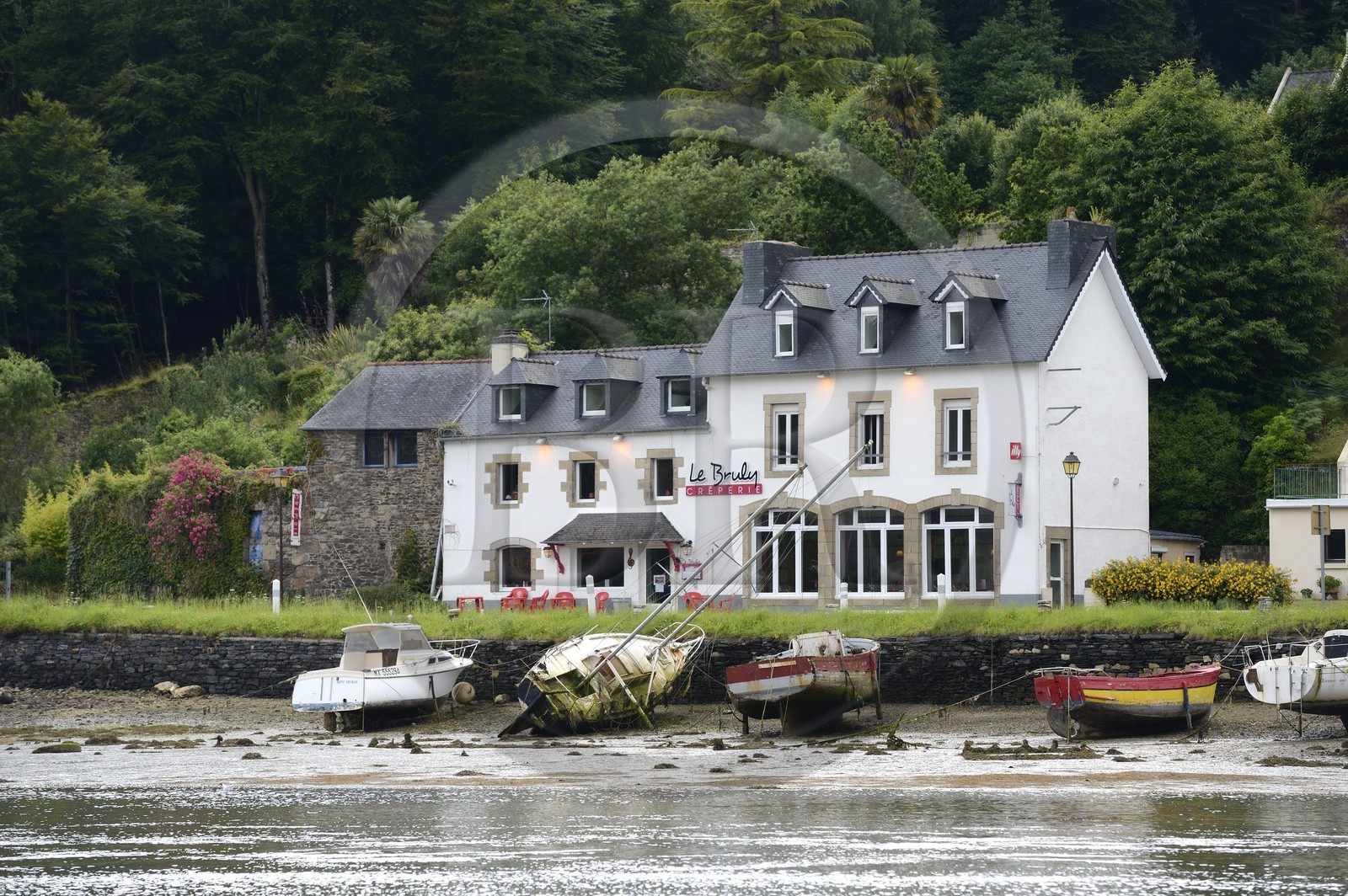 France, Finistère (29), Le Dossen ou rivière de Morlaix entre Locquénolé et Lanugy