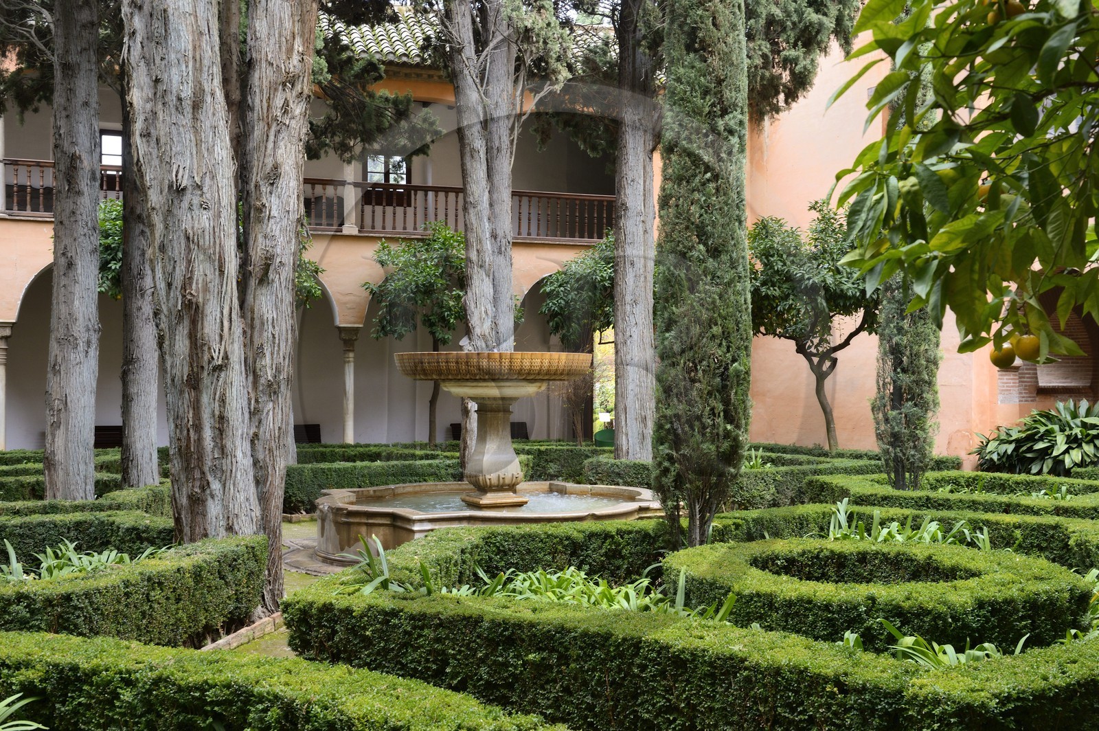 Espagne, Andalousie, Grenade, Palais nasrides de l'Alhambra, classé Patrimoine Mondial de l'UNESCO, Jardins de Daraxa
