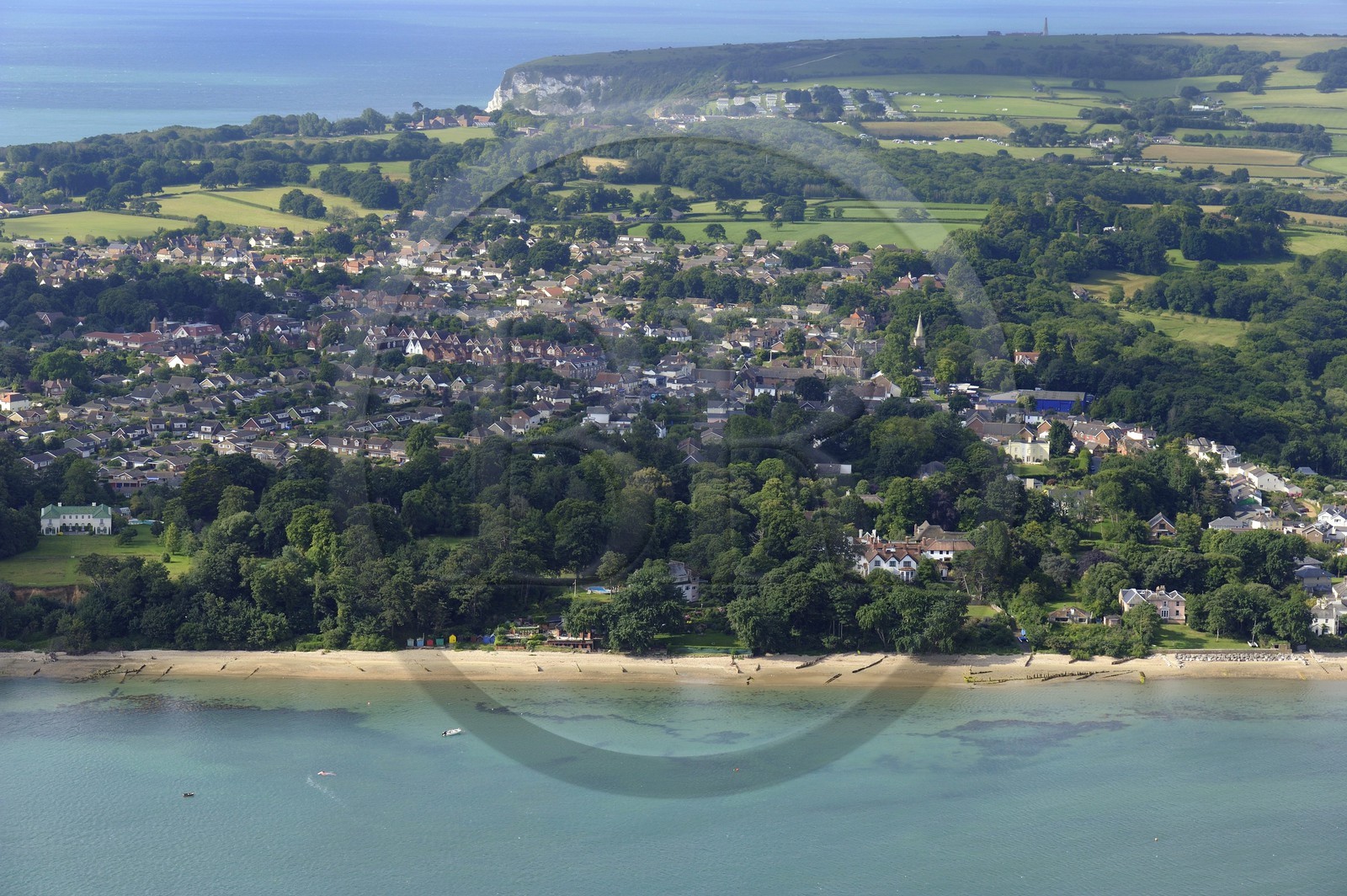 United Kingdom, England, Hampshire, Isle of Wight, Bembridge (aerial view)