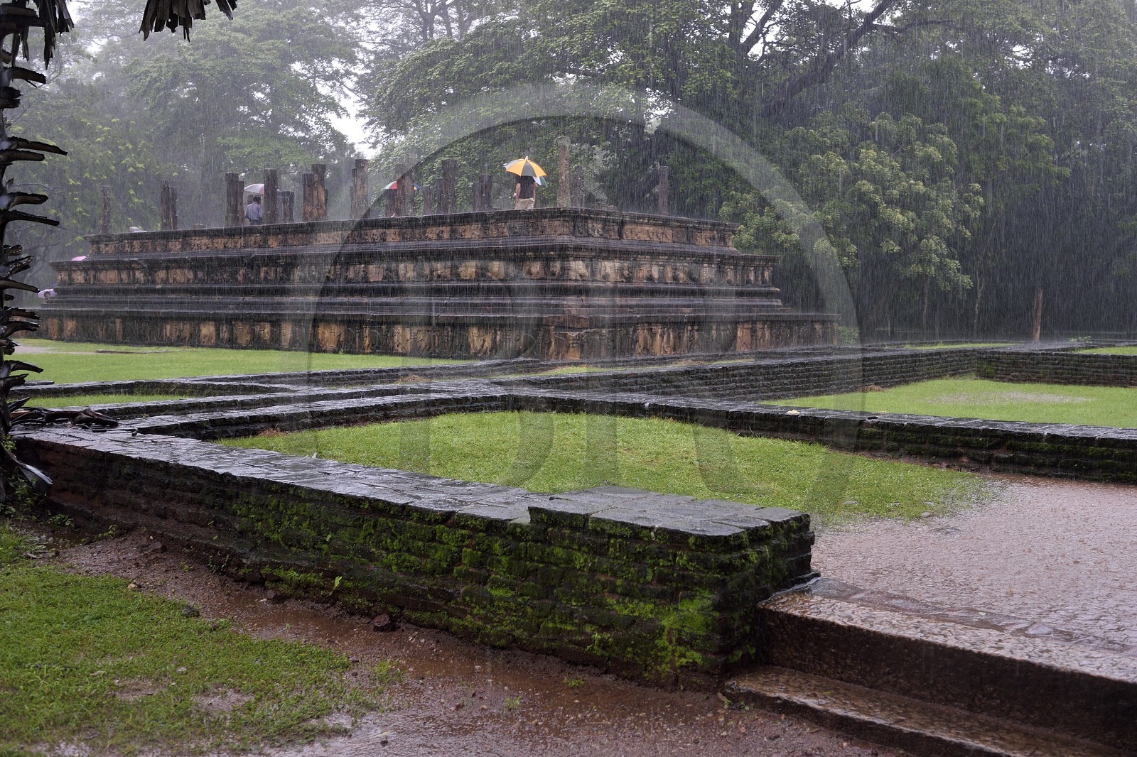 Sri Lanka, North Central province, Polonnaruwa, the former capital of the country (11th to 13th century) listed as World Heritage by UNESCO, Council Chamber (Raja Sabahawa) dating from the 12th century