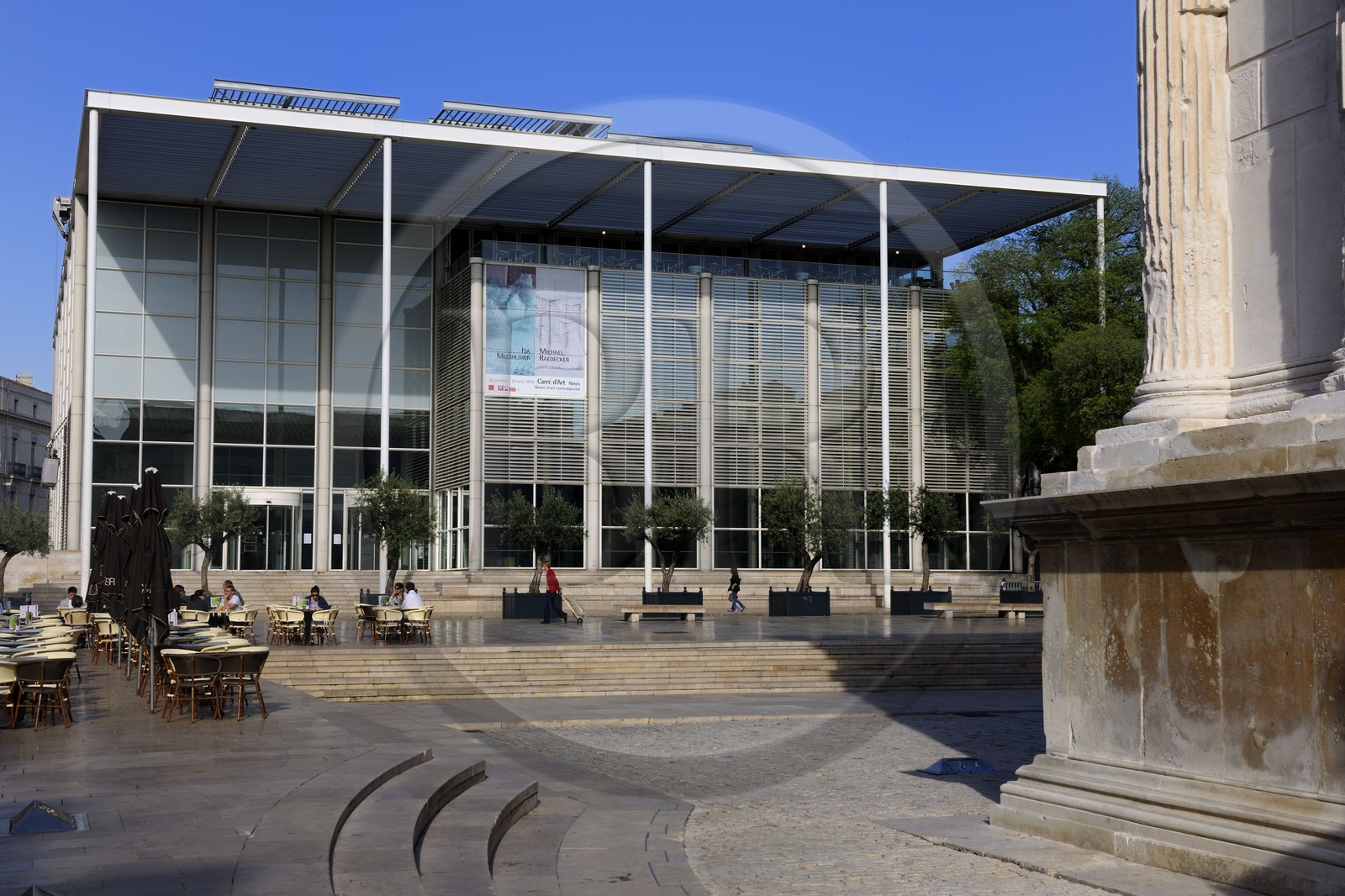 France, Gard (30), Nimes, Le Carré d'Art de l'architecte Norman Forster, médiathèque et centre d'Art Contemporain