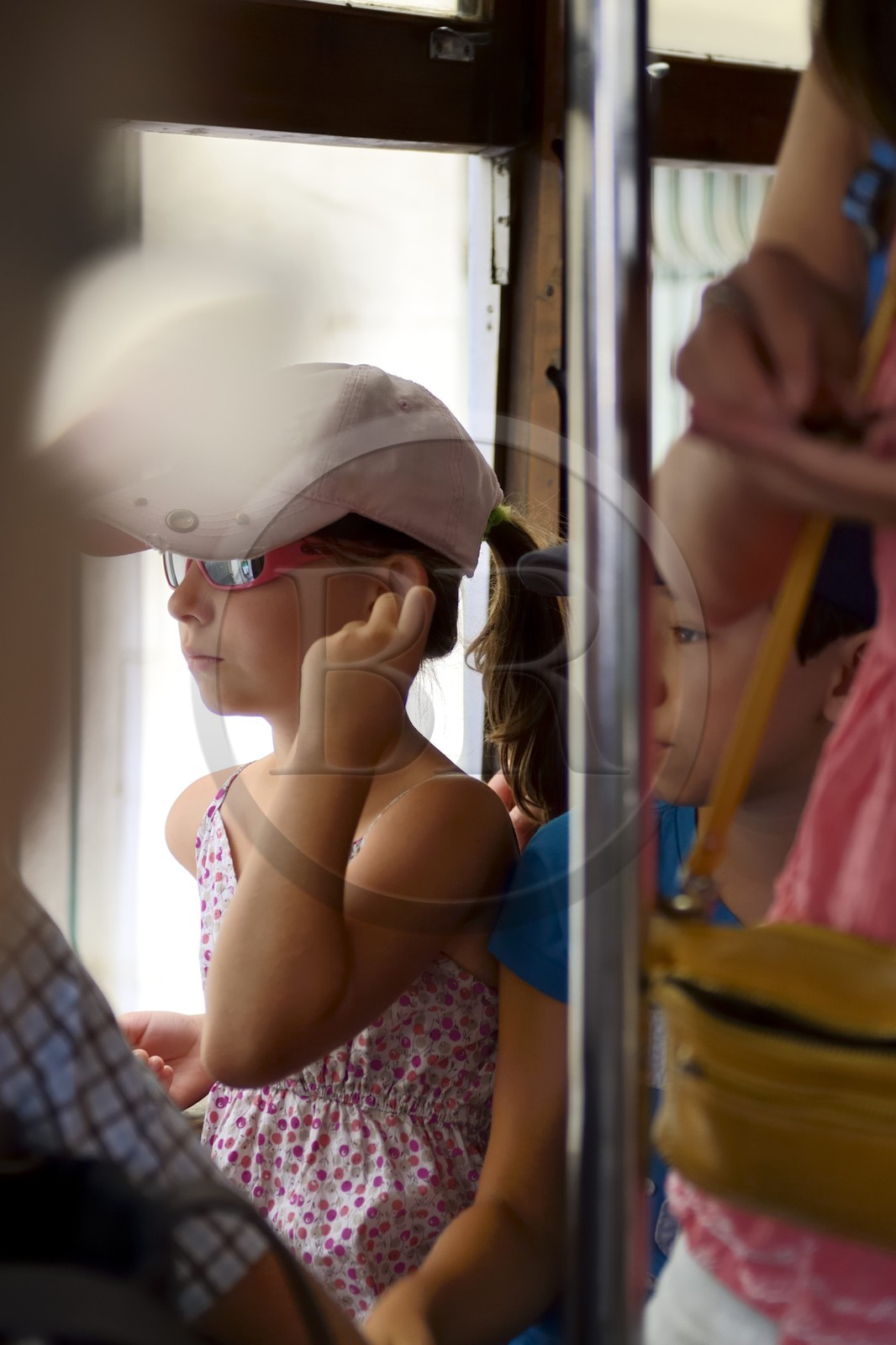 Portugal, Lisbon, Baixa pombalin district, tram in the rua da Conceicao