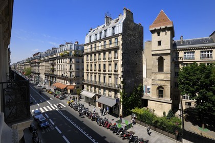 France, Paris, the Jean-sans-Peur tower was part of the Hôtel de Bourgogne (palace of the Dukes of Burgundy), built in the 15th century on the Philippe Auguste's surrounding wall