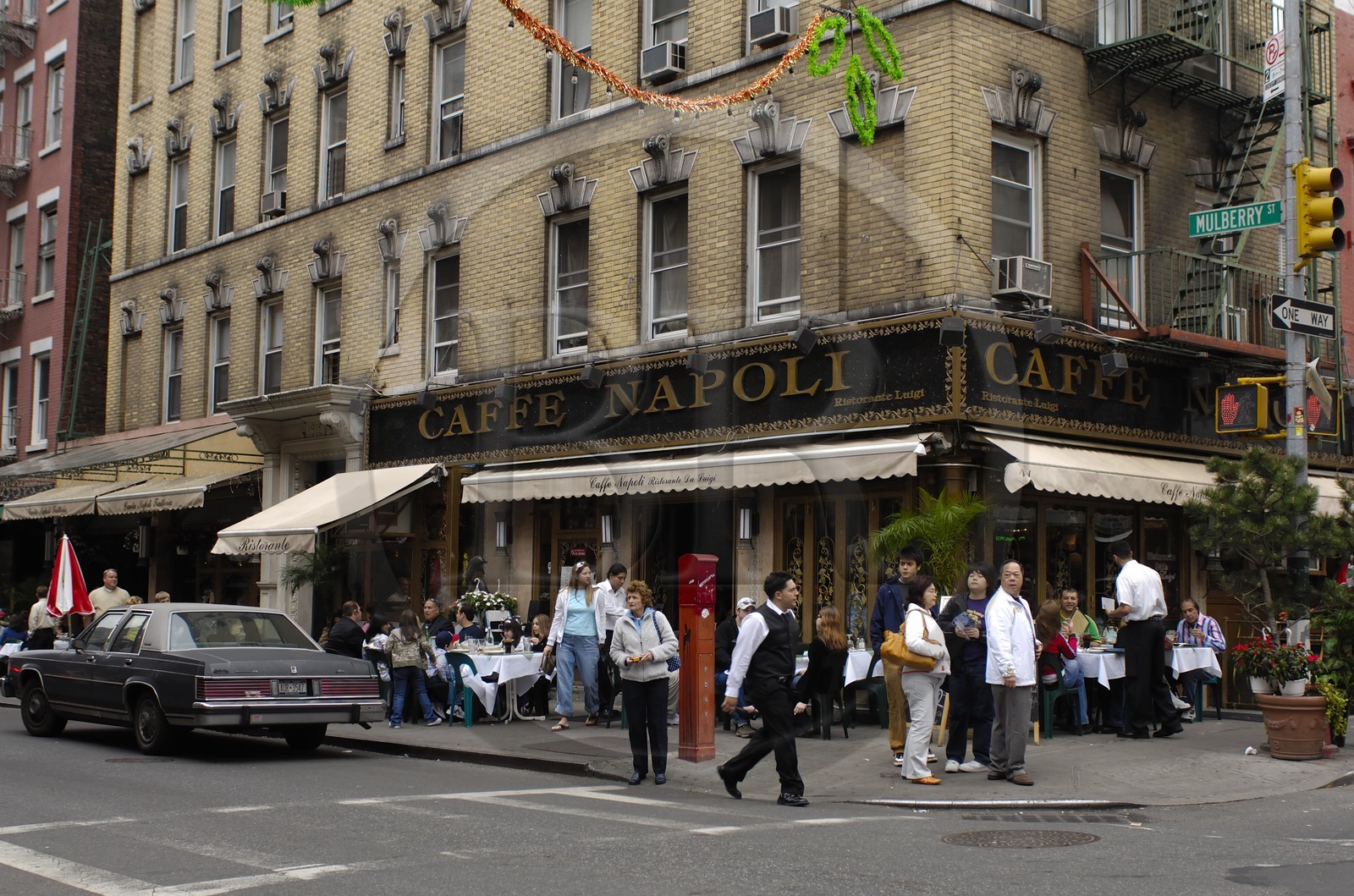 Etats-Unis, New York, Manhattan,  restaurant de Mulberry street dans Little Italy