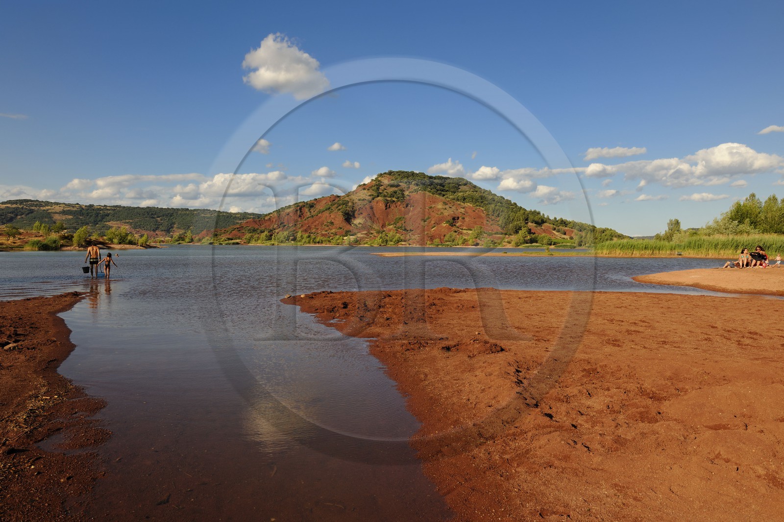 France, Herault, red earth on the Salagou Lake