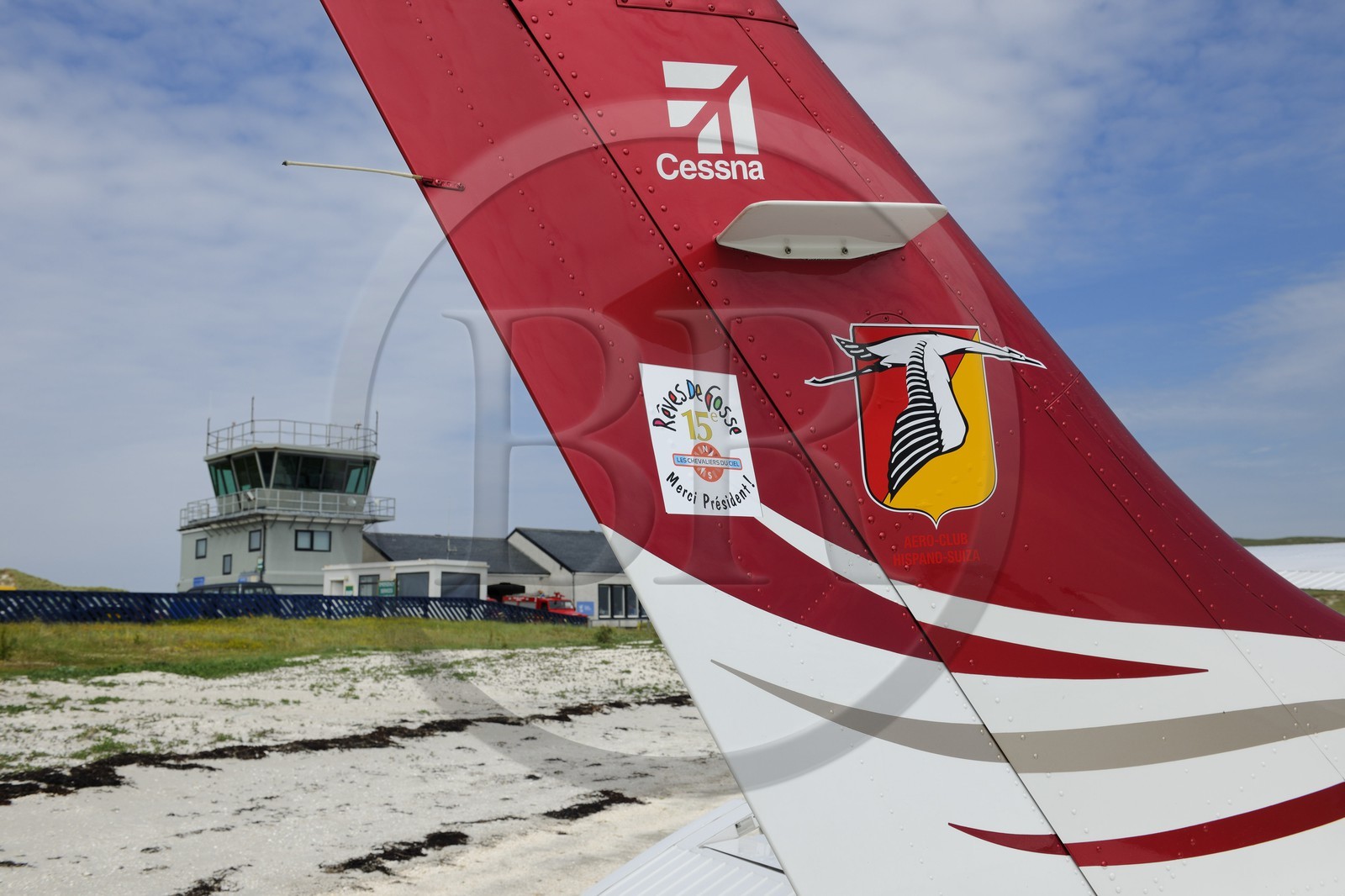 Royaume-Uni, Ecosse, Hébrides extérieures, Ile de Barra, plage à marée basse de la côte Nord qui est aussi la piste de l'aéroport de Barra