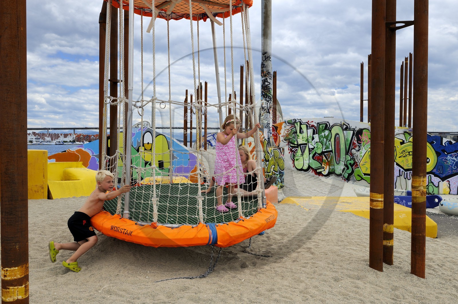 Norvège, Rogaland, Stavanger, le Geopark construit avec du matériel pétrolier déclassé