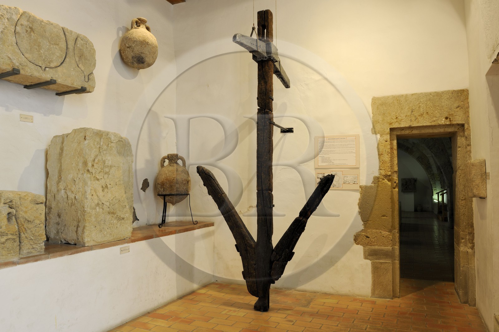 France, Aude, Narbonne, Palais des Archevêques, archaeological museum, roman anchor from Port-la-Nautique