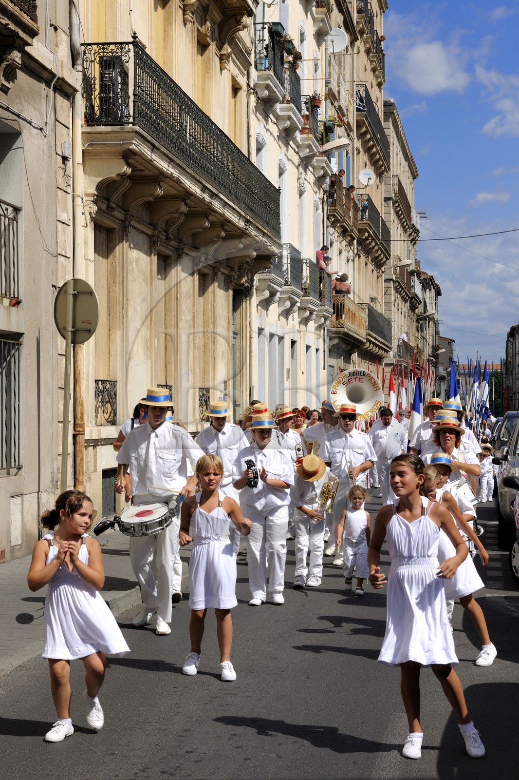 France, Hérault (34), Sète, fête de la Saint Louis, défilé des jouteurs
