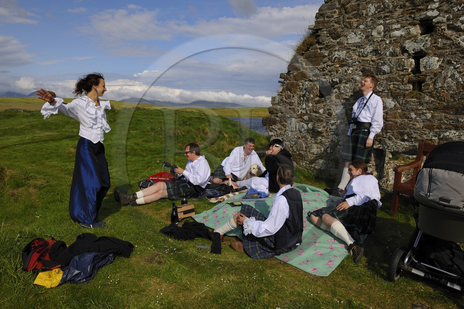 United Kingdom, Scotland, Inner Hebrides, Islay Island, Finlaggan is a historic site on Eilean Mòr island in Loch Finlaggan, it was the seat of the Lords of the Isles and of Clan Donald