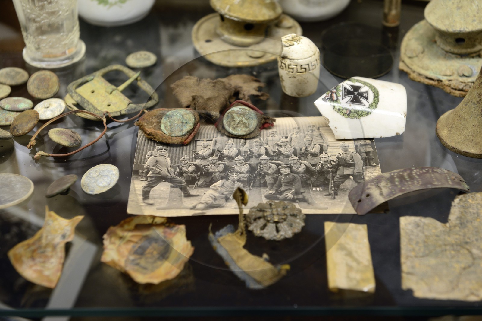 France, Meuse, Romagne-sous-Montfaucon, Informal Museum called Romagne ‘14-’18 on the day-to-day life of the soldiers in World War I created by Jean-Paul de Vries, German soldiers picture