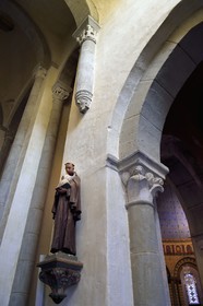 France, Haute Loire, Blesle, labelled Les Plus Beaux Villages de France (The most beautiful villages of France), Saint Pierre abbey church in Auvergne Romanesque style, Cluniac site