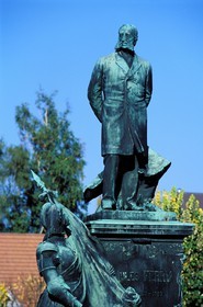 France, Vosges, Saint Die des Vosges, a statue to the memory of Jules Ferry.