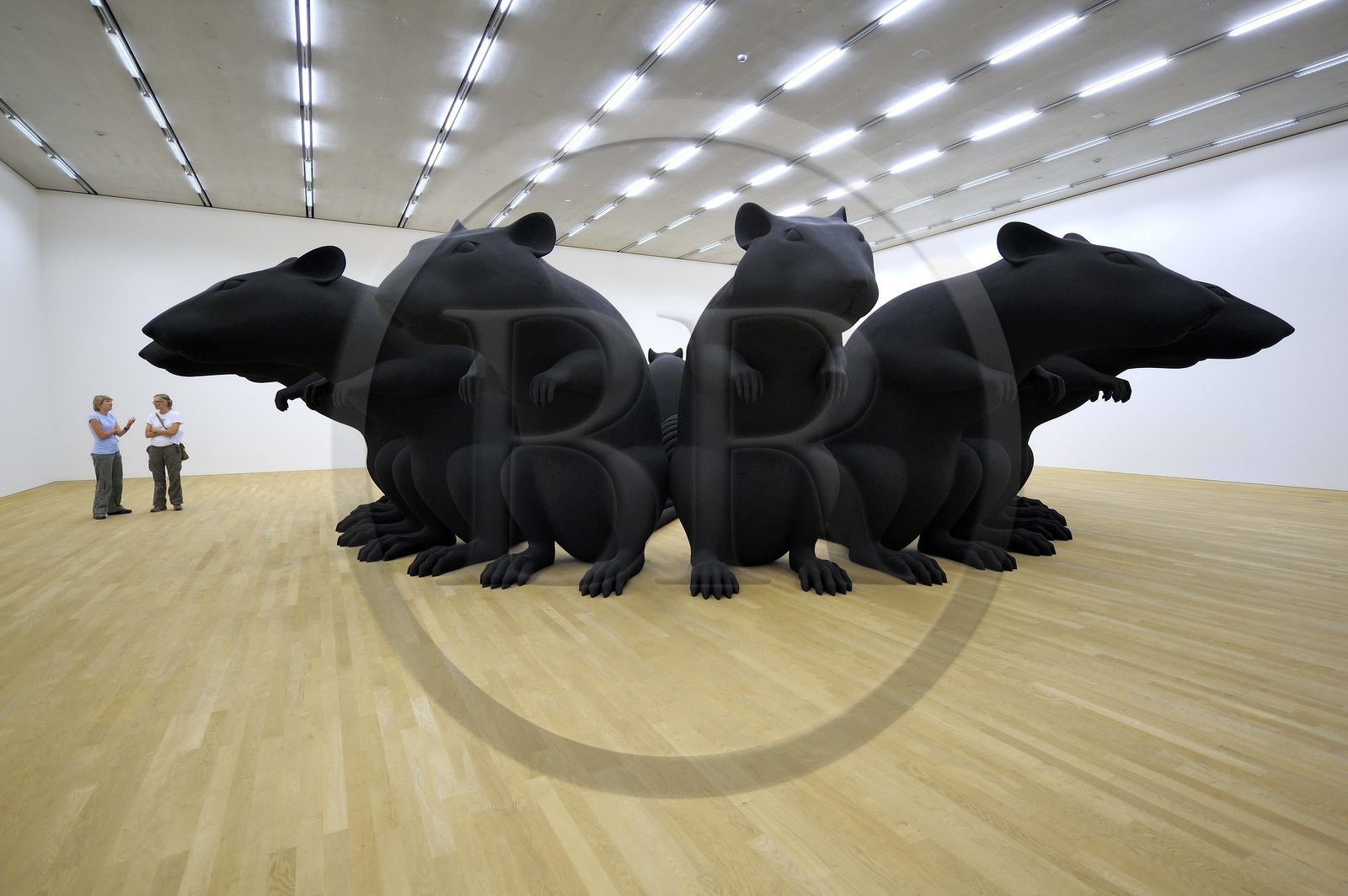 Suisse, Bâle, espace d'Art Schaulager des architectes Herzog et de Meuron, oeuvre de Katharina Fritsch Rat-King