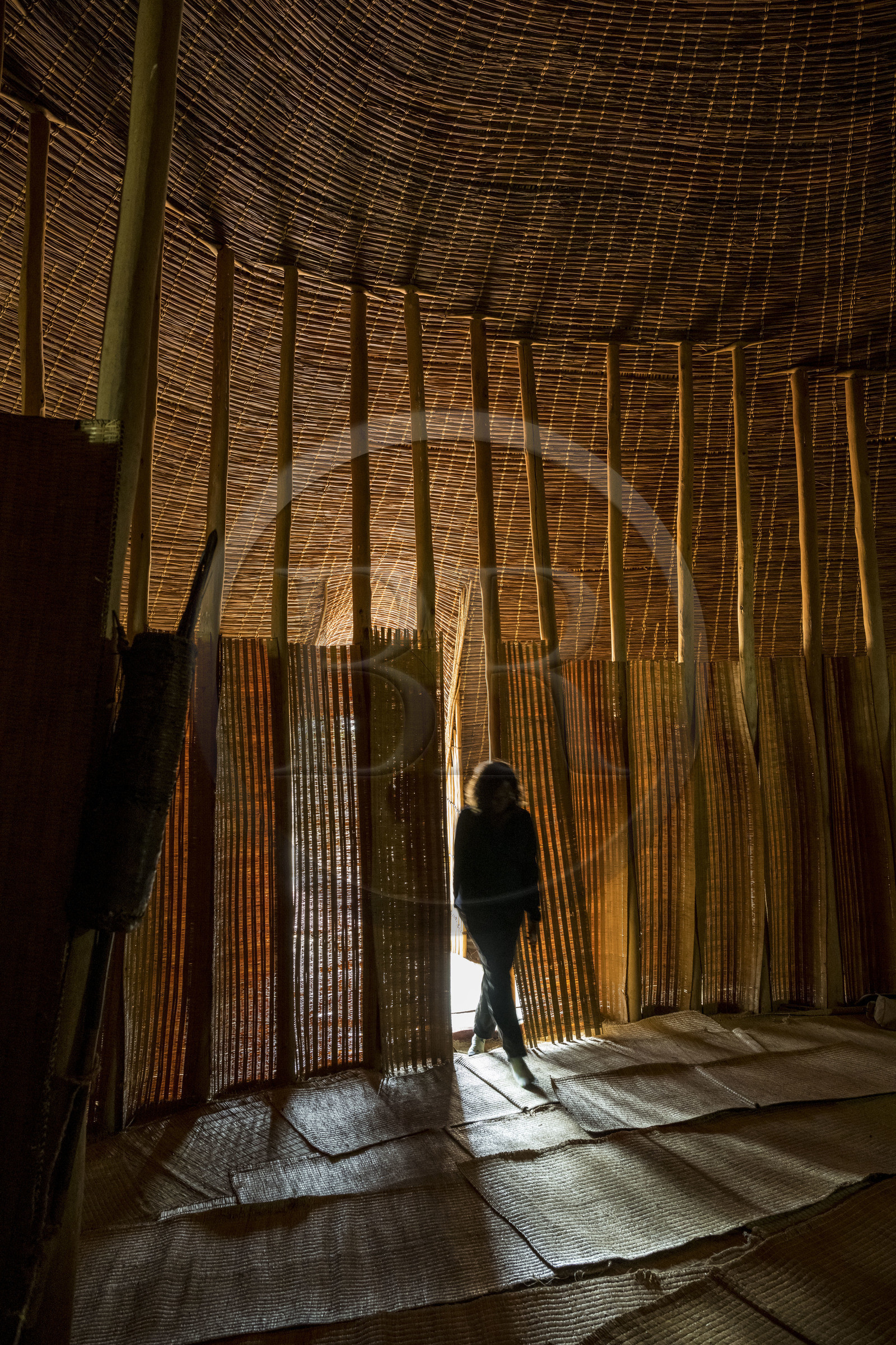 Rwanda, Southern Province, Nyanza, Rukari Royal Palace museum, traditional palace of King Mutara III Rudahigwa in a traditional hut called Rugo, the main house Kambere