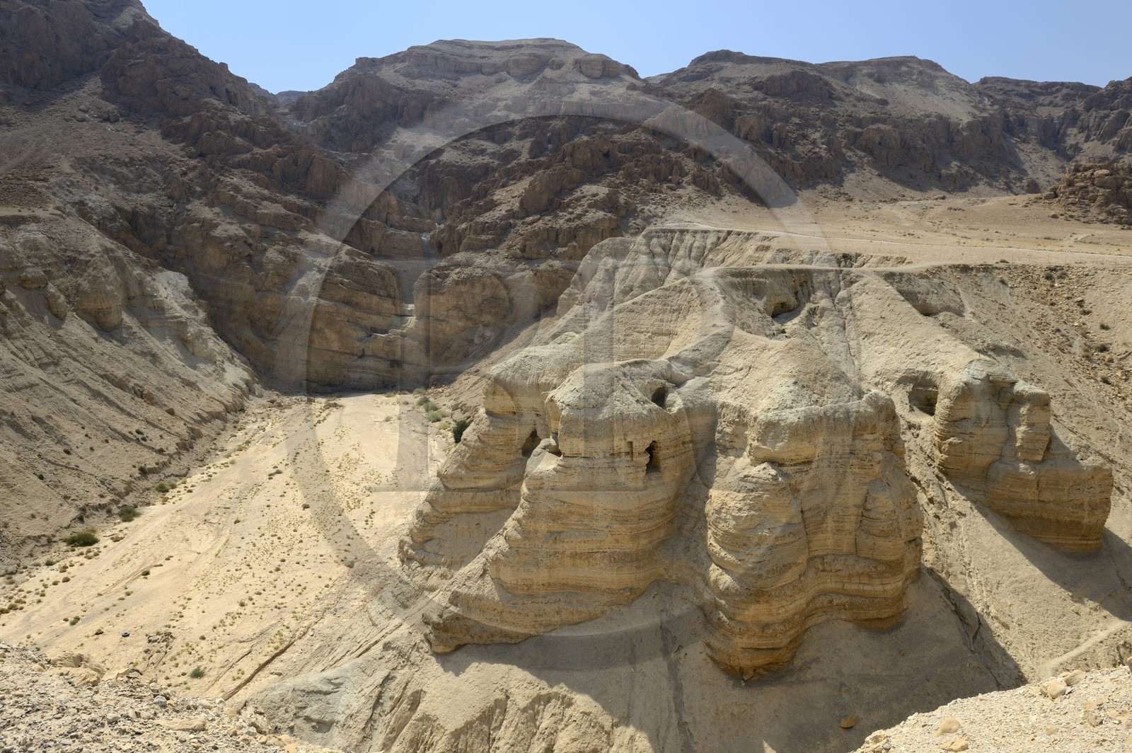 Israel, West Bank, Qumran National Park, caves of the discovery of the Dead Sea Scrolls